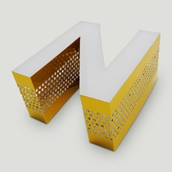 Show details for Channel Letters Die-cut side aluminum with methacrylate front 0080 Picture of Channel Letters Die-cut side aluminum with methacrylate front 0080